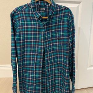 Chaps Performance Mens Medium Flannel Shirt
